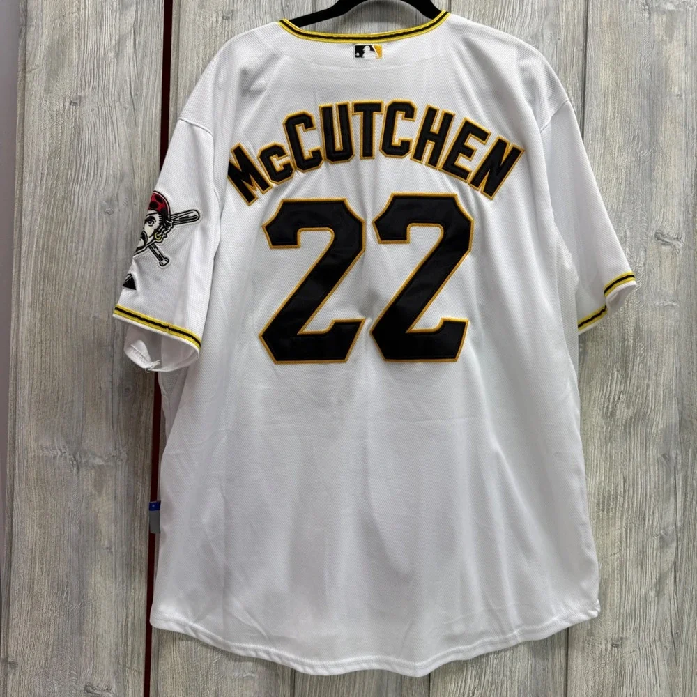 Majestic Pittsburgh Pirates Andrew McCutchen 22 Jersey Mens 52 White Authentic